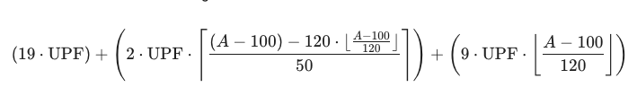 Formula de vistoria para areas acima de 100m2